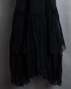 "MCQ Alexander McQueen" 06-10's Puffed sleeve gathered georgette long dress