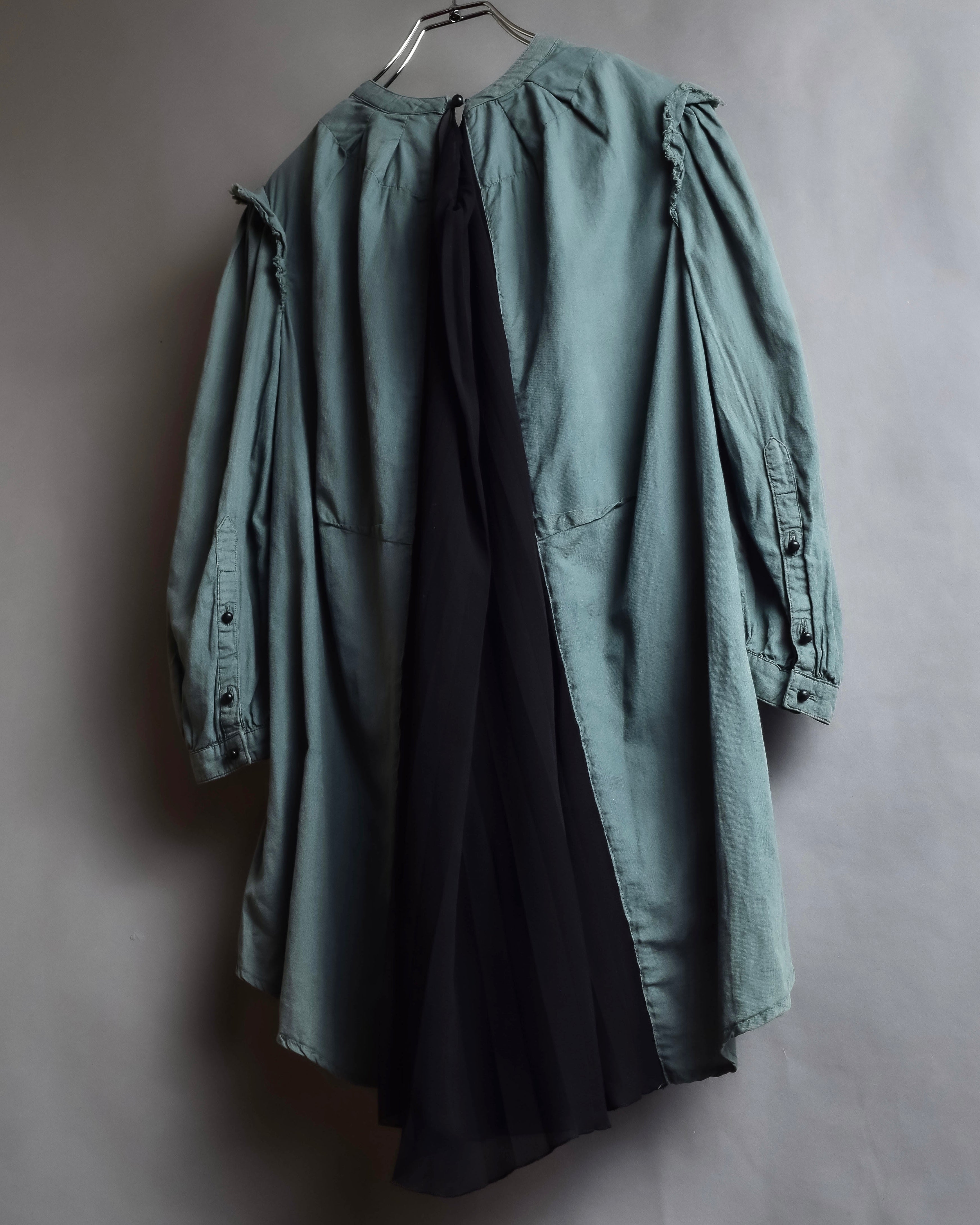 "UNDERCOVER" Raw edge frill design military-like shirt tunic