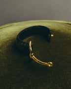 -SPECIAL- "GUCCI" 70's-80's Iconic horsebit crocodile leather cuff bangle