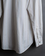 "HERMES" Multi-stripe pattern hand-sewn nuance cotton shirt