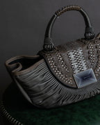 "Christian Dior" John Galliano period Gathering design leather hand bag