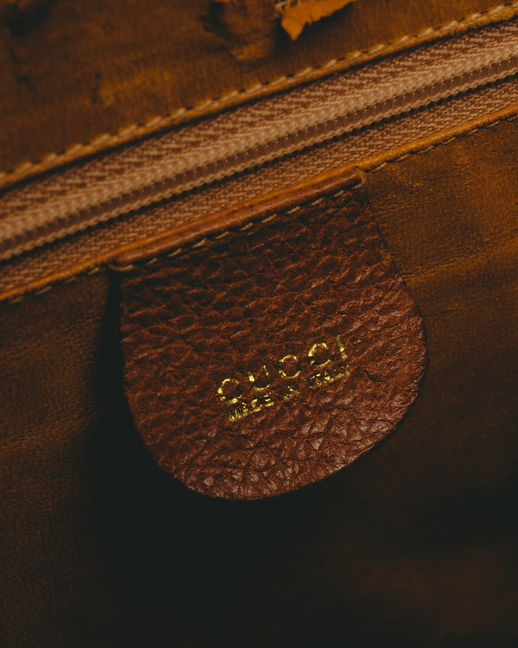 "GUCCI" 80's-90's Bamboo handle leather tote bag