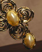 "Yves Saint Laurent" 80's-90's Baroque faux pearl brooch