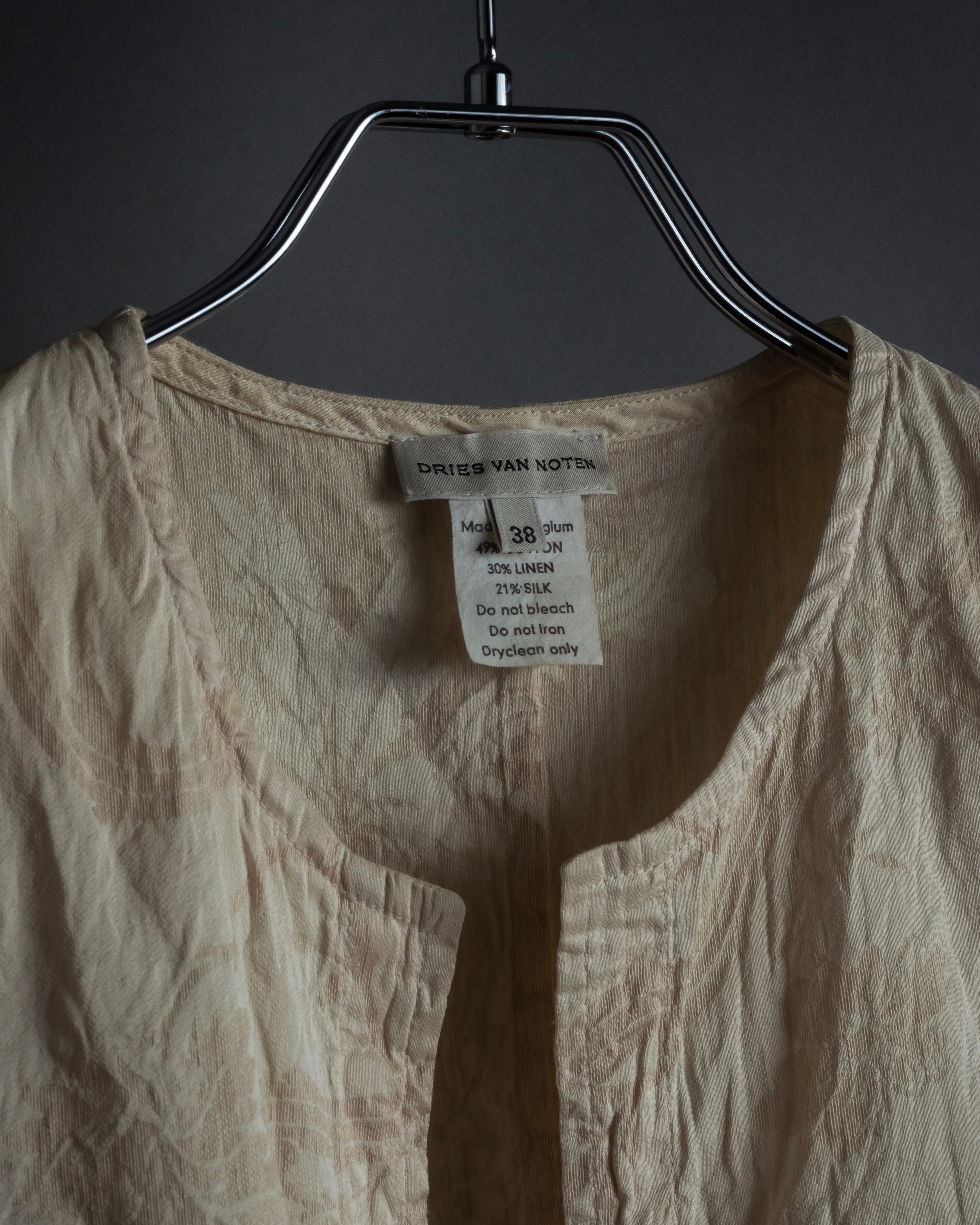 "DRIES VAN NOTTEN" Botanical print wrinkled tiered ruffle design vest