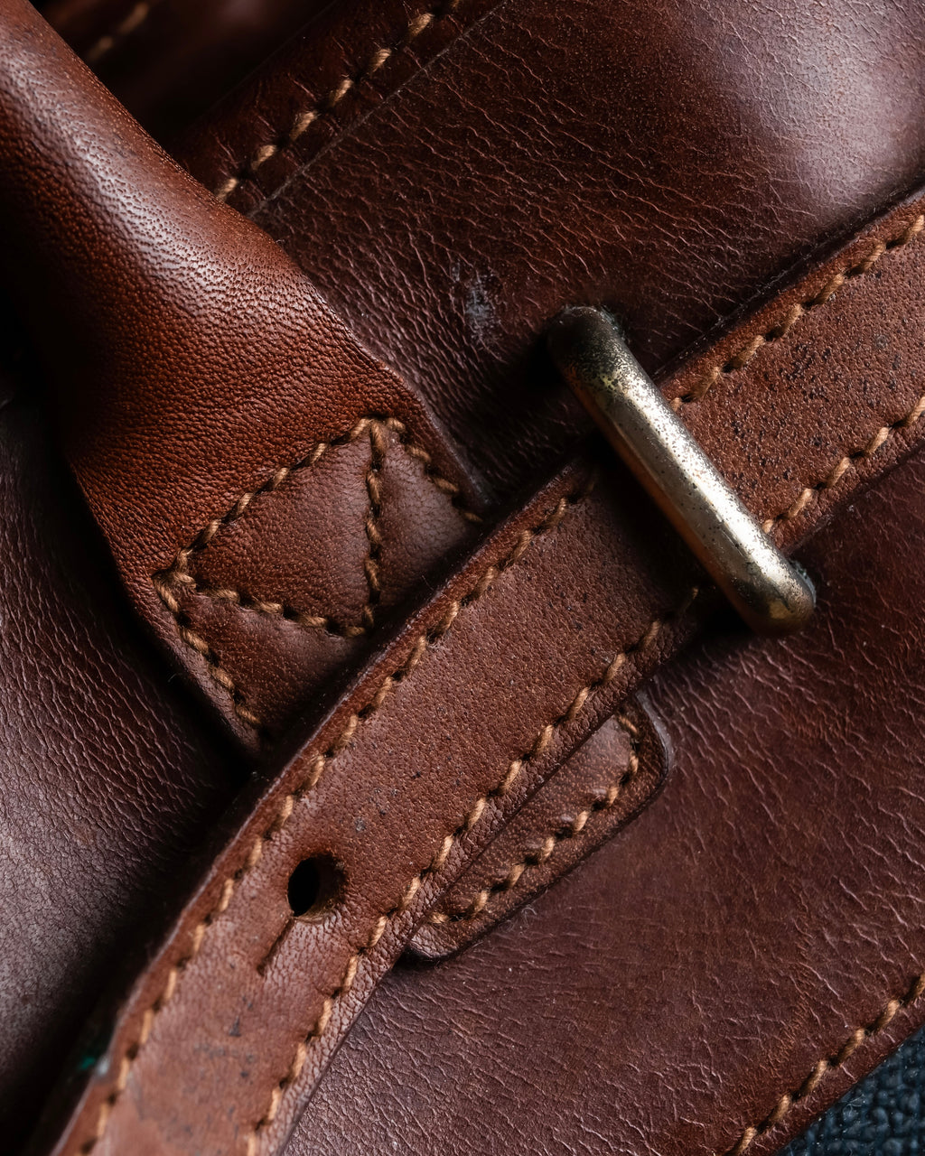 "Ralph Lauren" Blackwatch check canvas leather combination bag