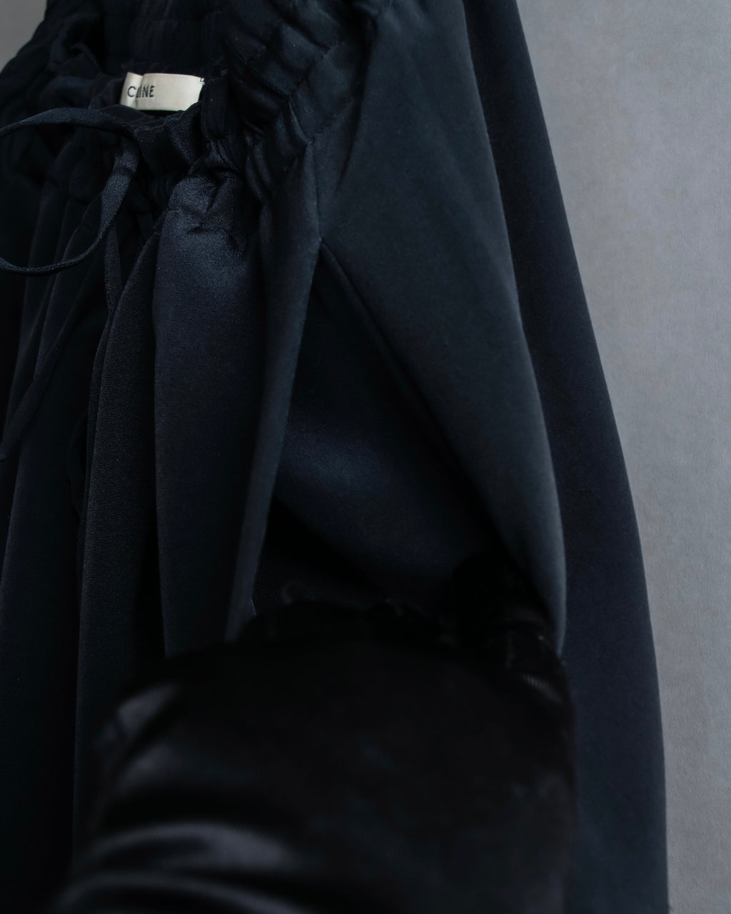 "CELINE" Gathered design mid-length silk skirt