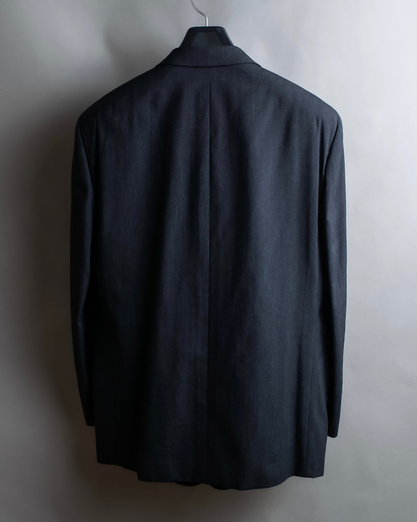 "COMME des GARCONS
HOMME" Notch lapel tailored jacket & wide tapered slacks charcoal gray set up