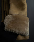 "LOEWE" 90's Panel-switched design mouton shearling coat