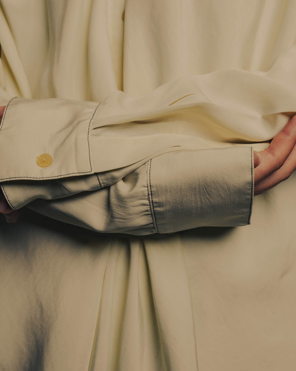 –SPECIAL– “LOEWE” 10’s-20’s Asymmetrically draped silk shirt