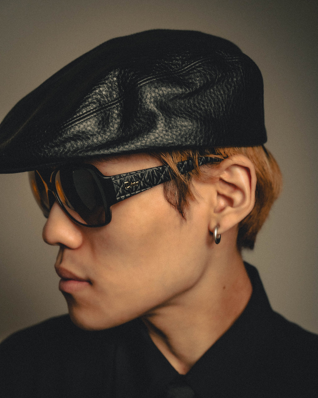 “Jean Paul Gaultier” 90’s Tonal embroidered leather hunting cap