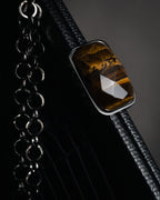 "Salvatore Ferragamo" 00’s-10’s tiger’s eye satin pleated chain bag