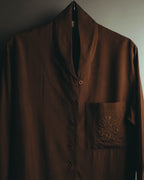"Christian Dior" 80's  Lustrous silk blend long sleeve shirt