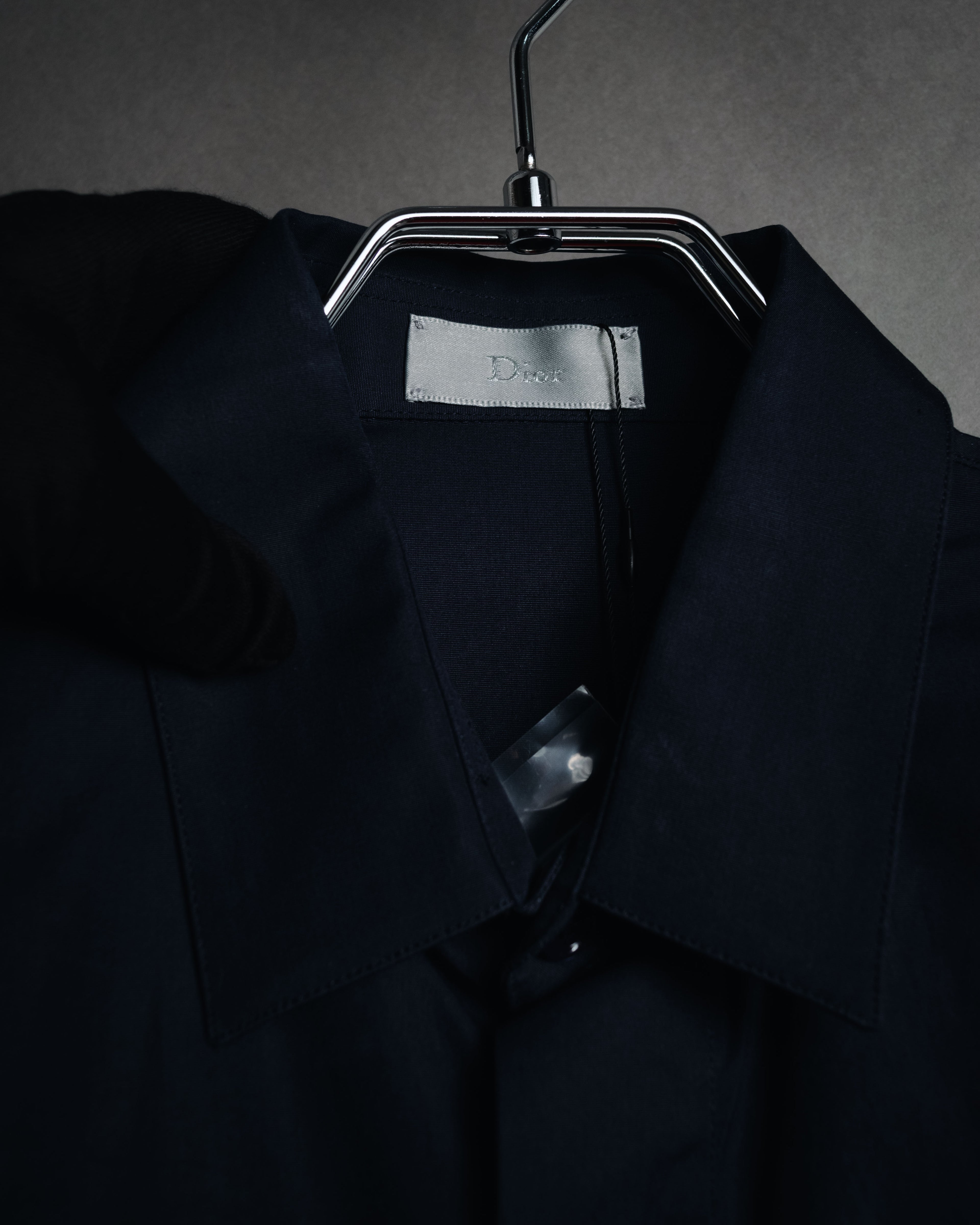 "Dior" 2017 AW Minimal fly-front bee-embroidered shirt