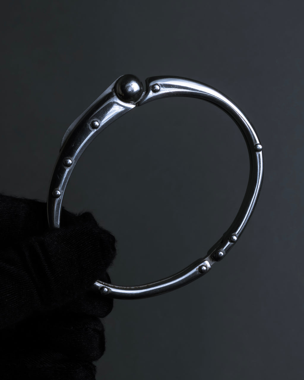 "Dolce & Gabbana" Curved rivet design silver metal bracelet