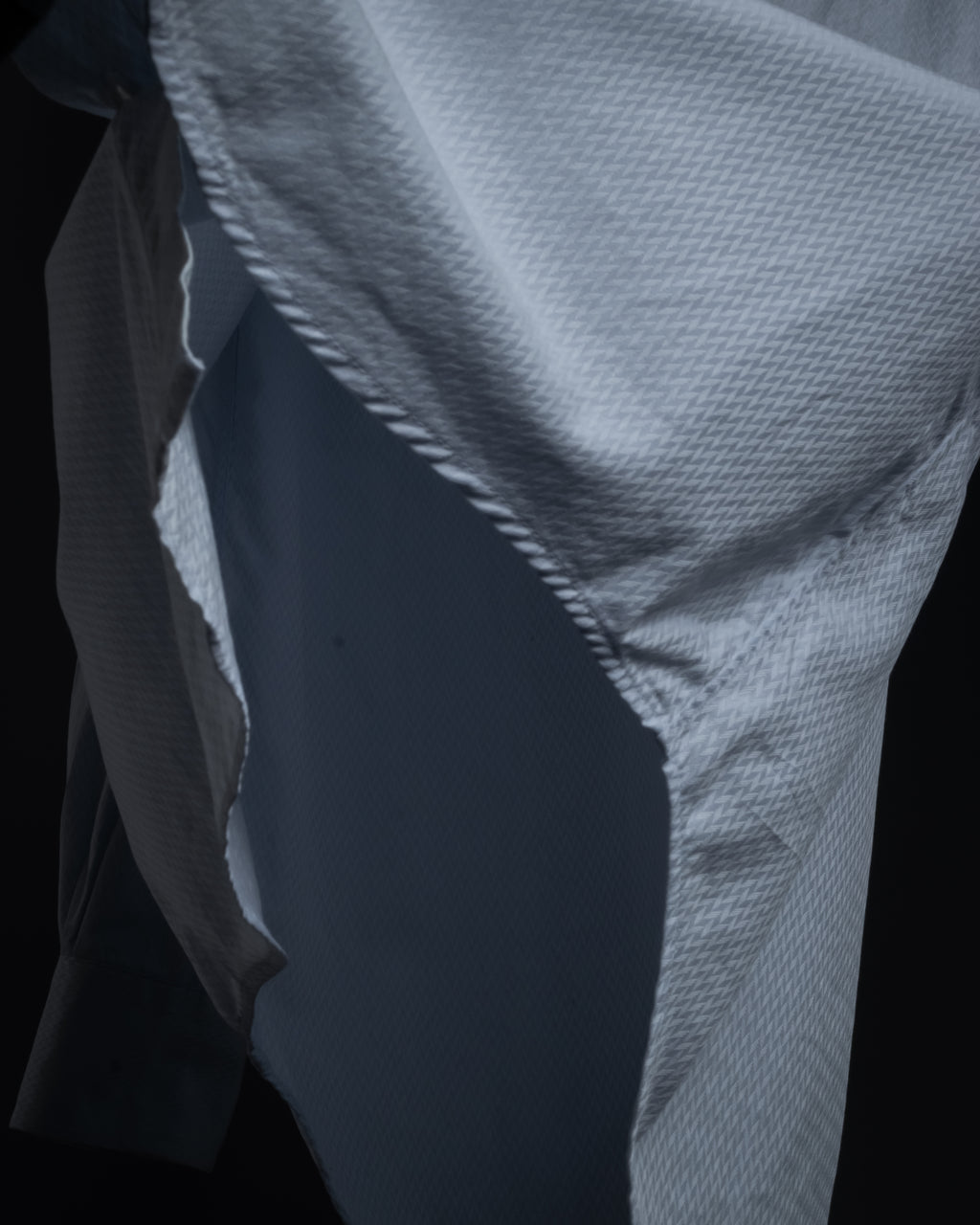 “HERMES” 80’s clou de selle-button jacquard dress shirt