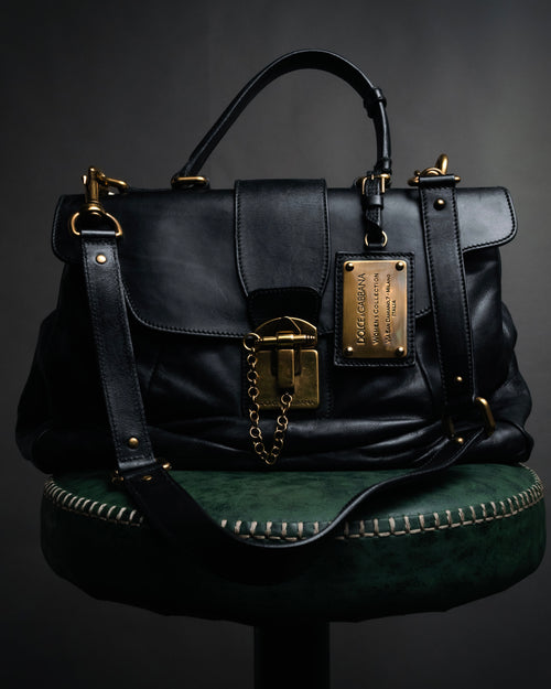 –SPECIAL– “DOLCE & GABBANA” 00’s-10’s Miss orient padlock leather satchel