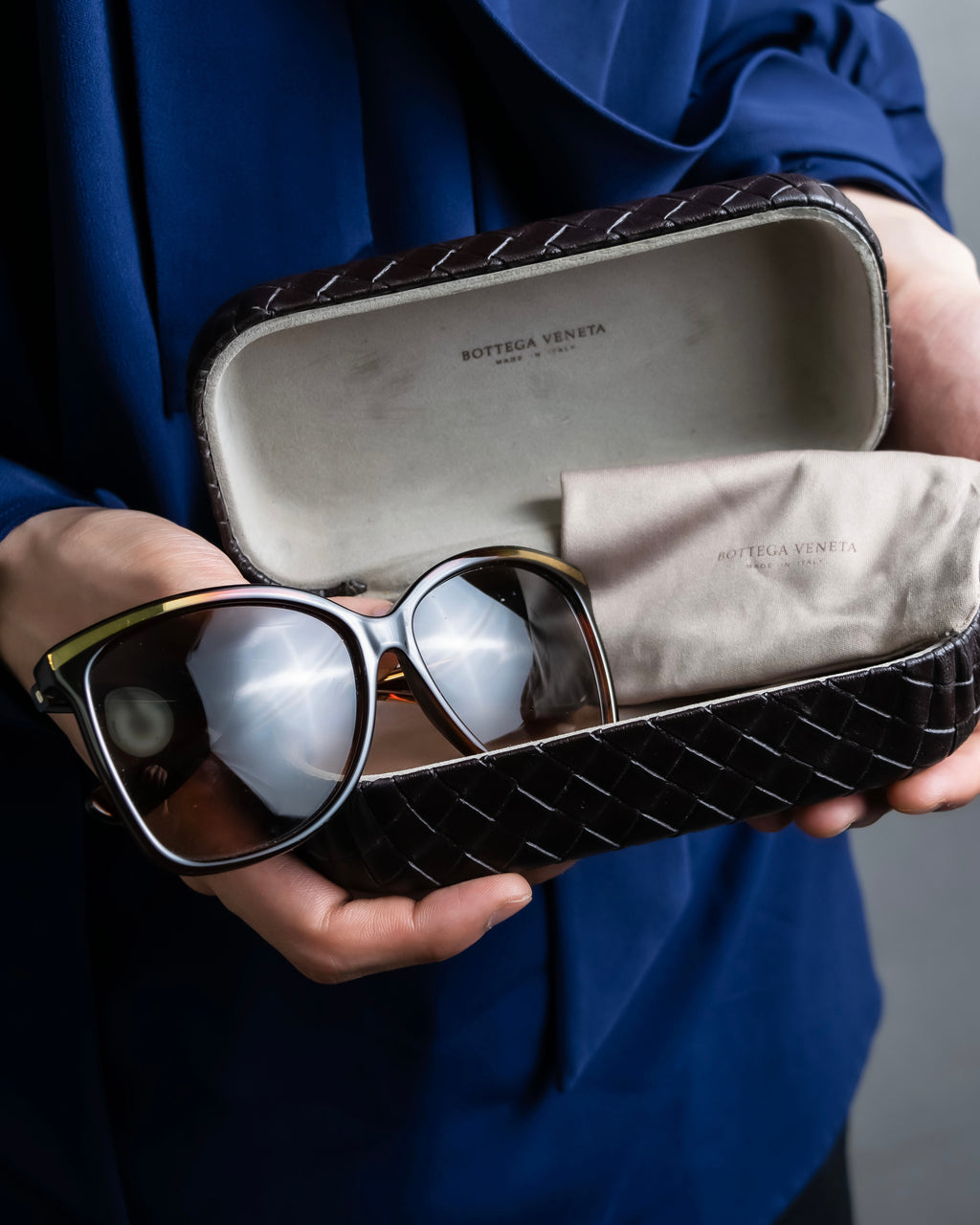 "BOTTEGA VENETA" Butterfly frame tortoiseshell sunglasses