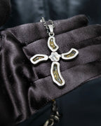 “Dolce&amp;Gabbana” Yellow crystal cross chain necklace