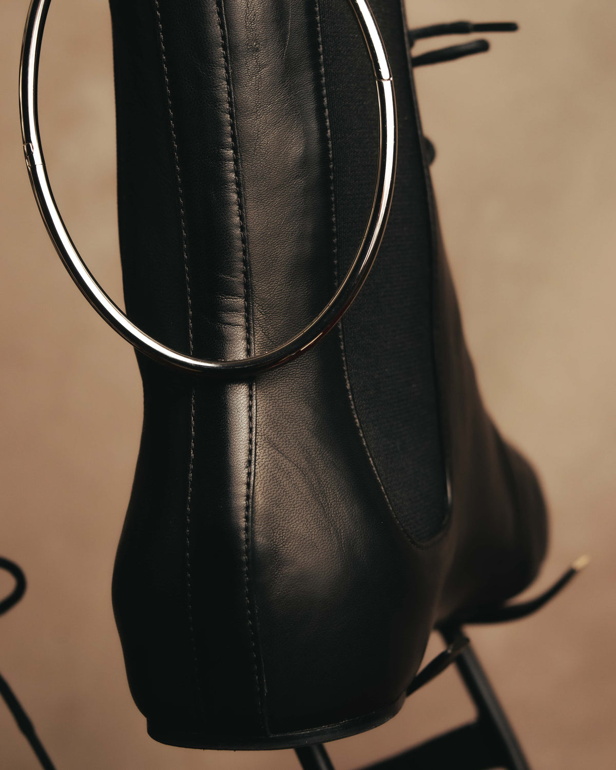 -SPECIAL- "JIL SANDER" 10's Sculptural gathered toe leather ankle boots