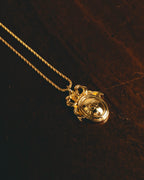 "Christian Dior" 80's-90's Gold monogram pendant necklace