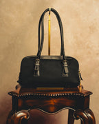 “Salvatore Ferragamo” 90’s-00’s Gancini-detail textured canvas shoulder bag