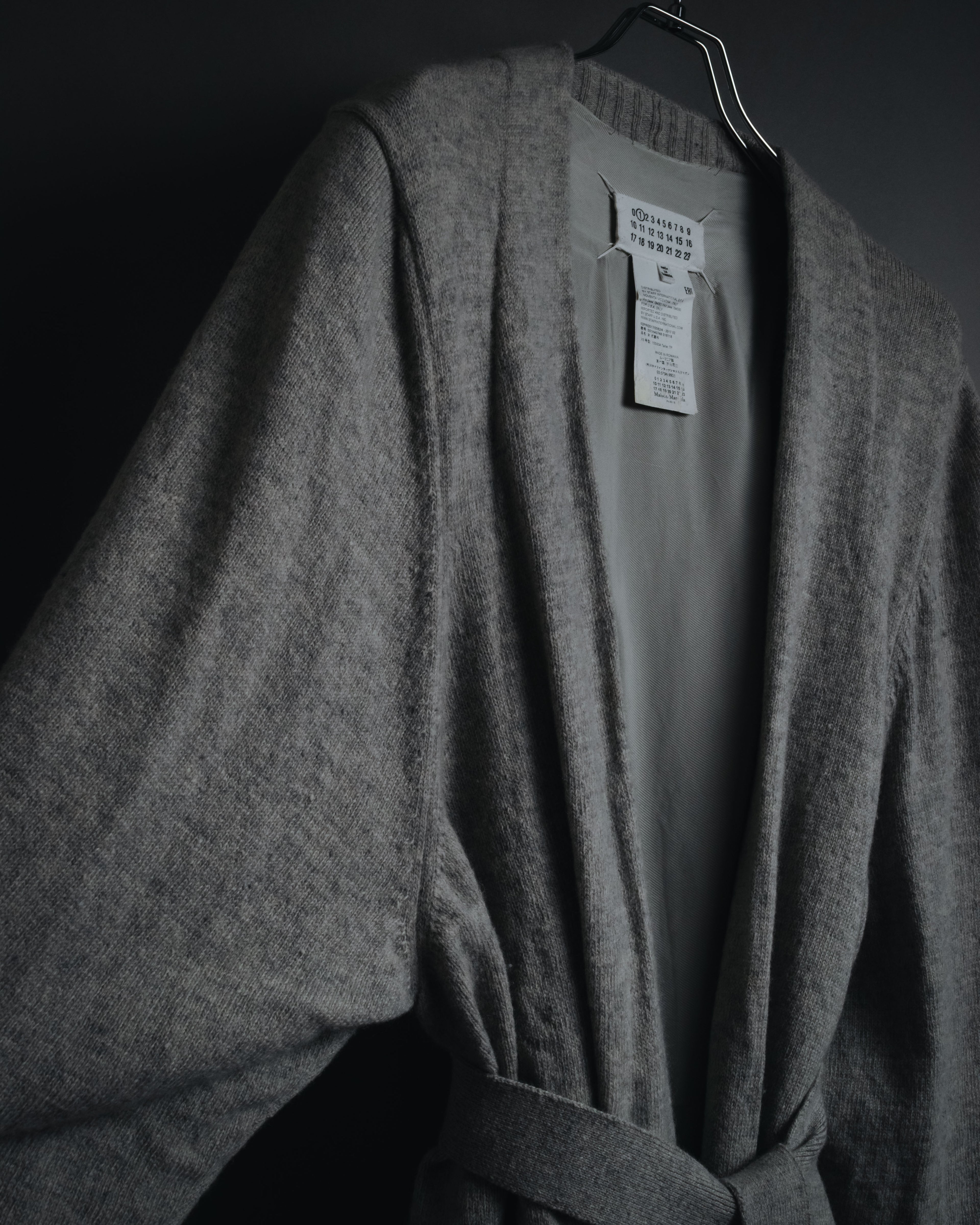 "Maison Margiela" 17AW belted gown knit coat