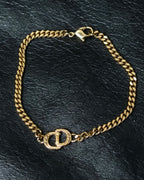 “Christian Dior” CD motif gold chain bracelet