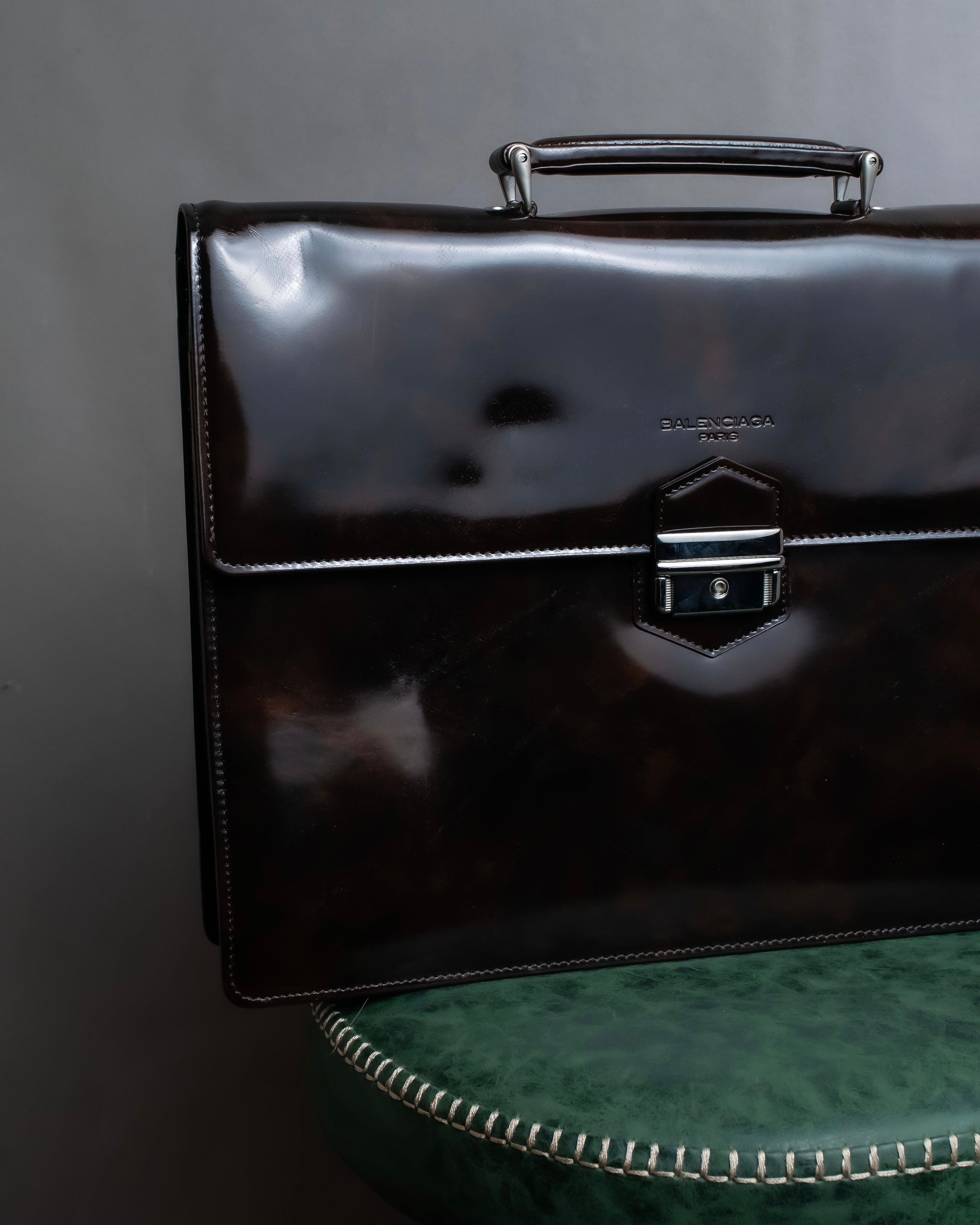 "BALENCIAGA" Patine leather briefcase bag