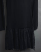 "RED VALENTINO" Lace bib knit tunic dress