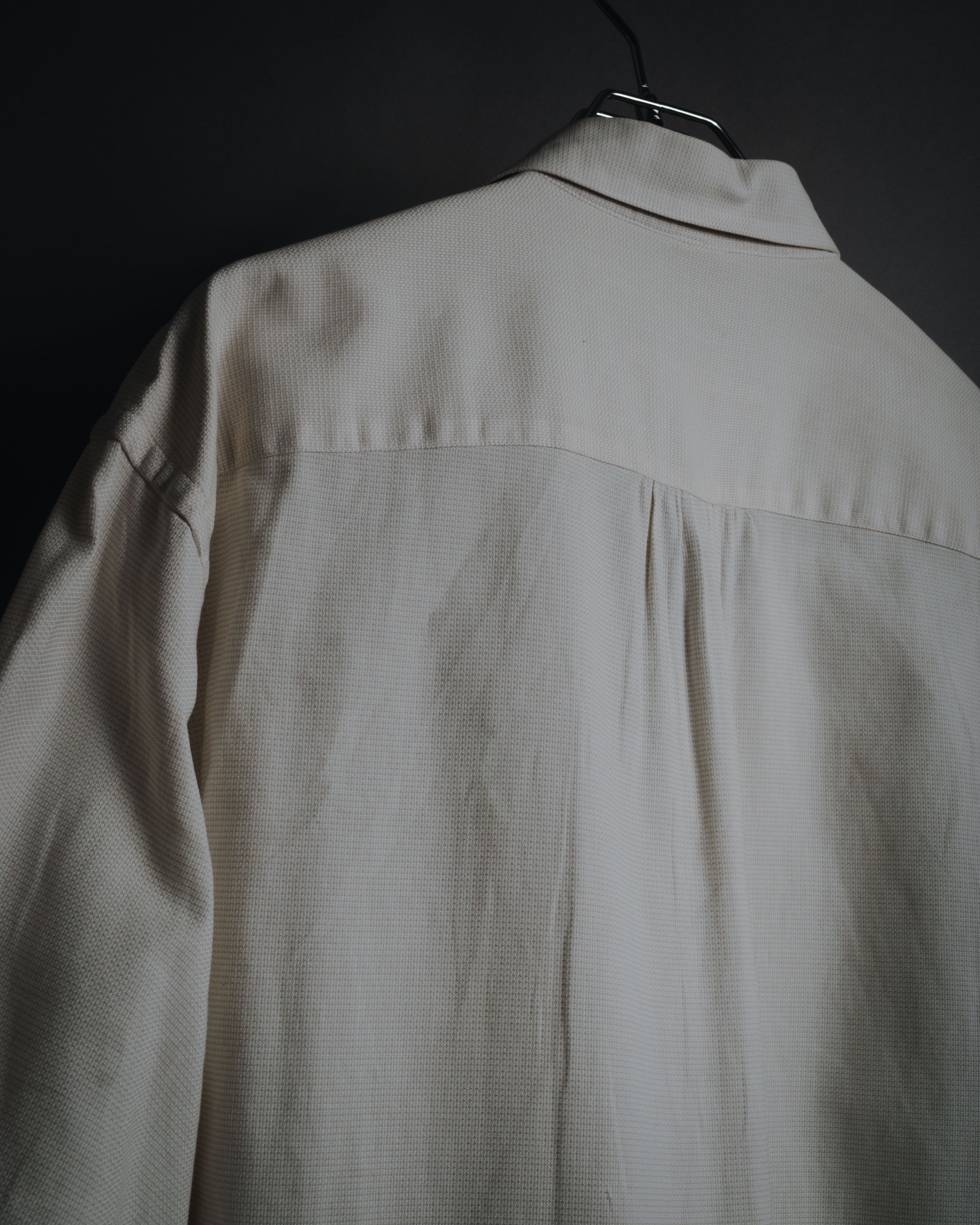 "VALENTINO UOMO" 80’s-90’s Textured pique cotton dress shirt