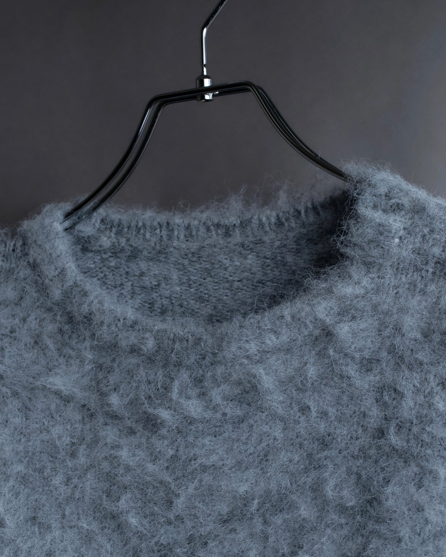 "Vintage drop shoulder shaggy knit pullover"