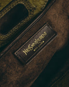 -SPECIAL- “YVES SAINT LAURENT” 00’s-10’s Ostrich leather top handle satchel