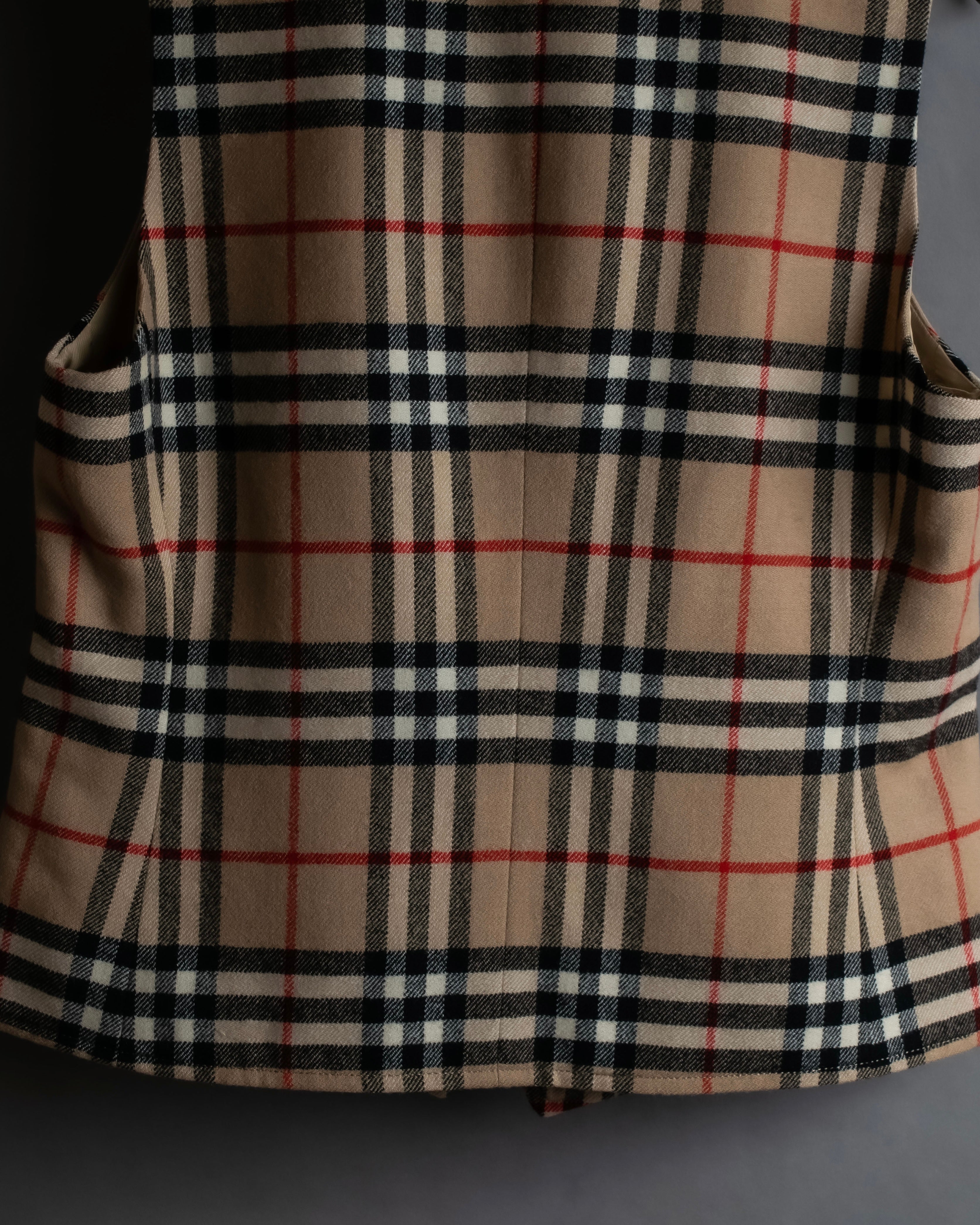 "BURBERRYS" Nova check pattern wool vest