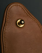 "GUCCI" 70's-80's Micro GG monogram canvas shoulder bag with stirrup hardware