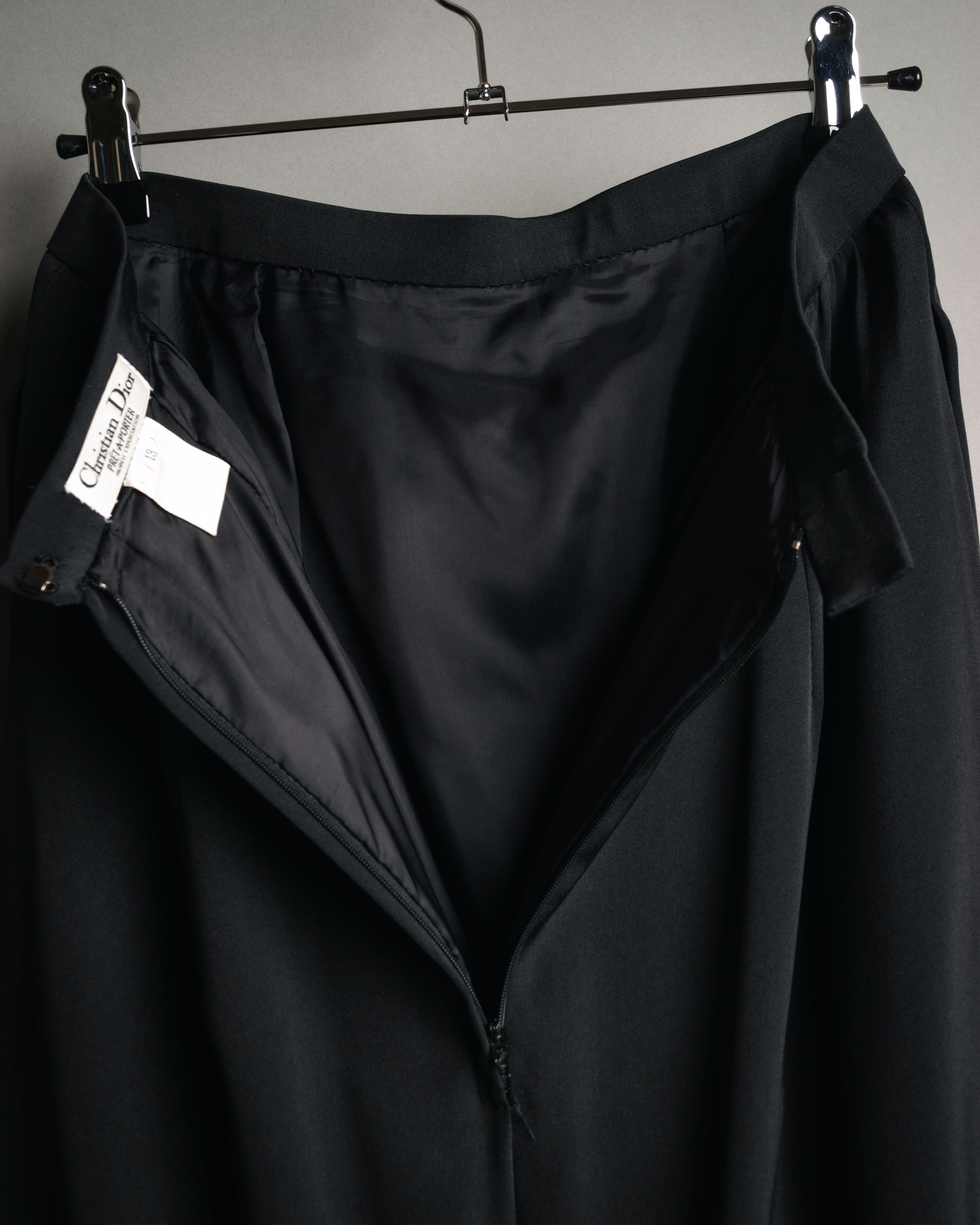“Christian Dior” 80’s-90’s Silk draped long skirt