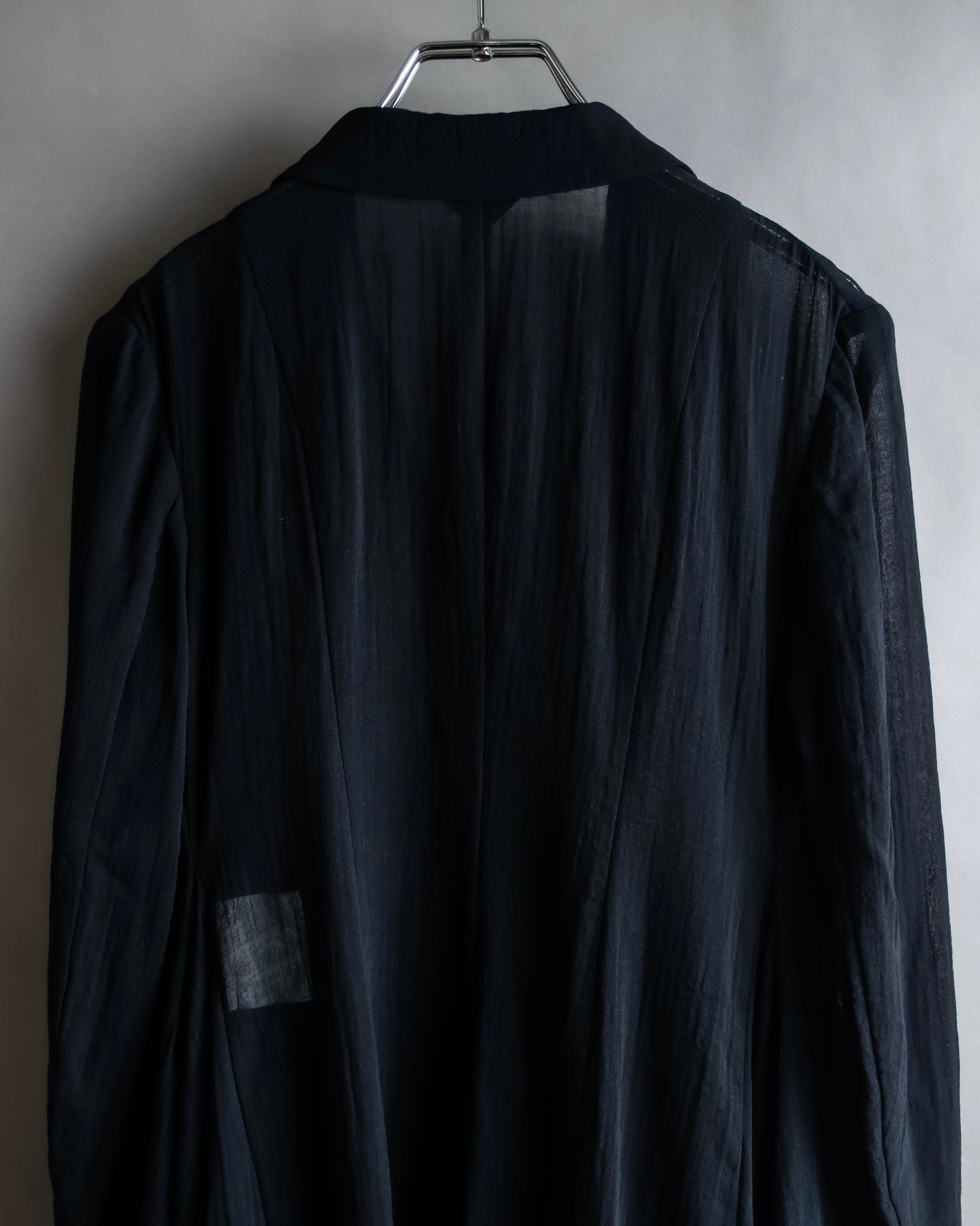 "COMME des GARCONS" 99SS sheer drape docking detail tailored jacket