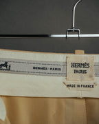 –SPECIAL– “HERMÈS” 90’s silk-lined wool wide trousers