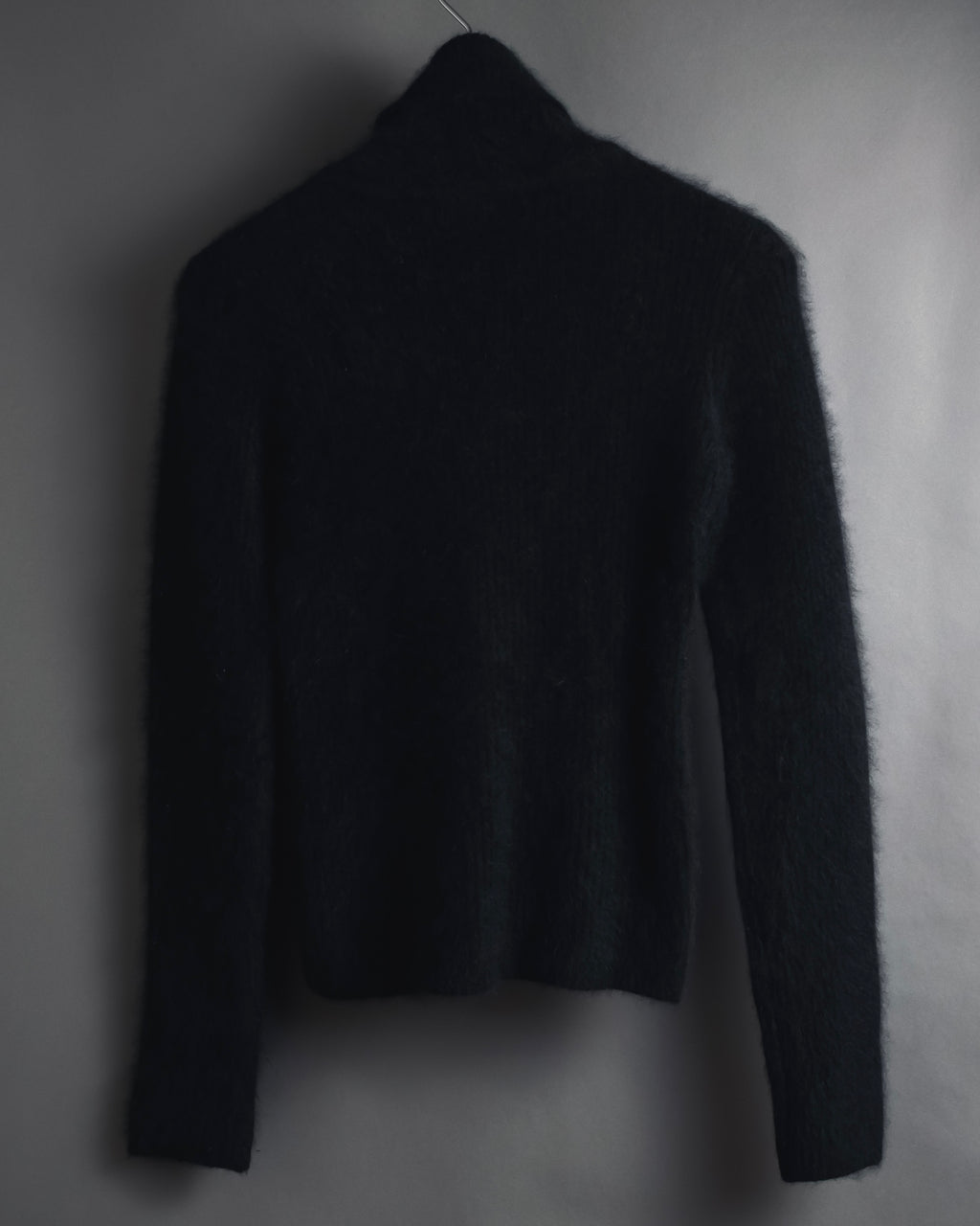 "I WISH" Angora-blend fuzzy turtleneck knit