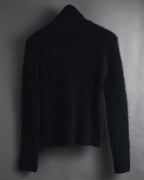 "I WISH" Angora-blend fuzzy turtleneck knit