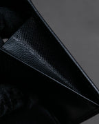 "YVES SAINT LAURENT" Cassandra logo engraved leather bi-fold wallet