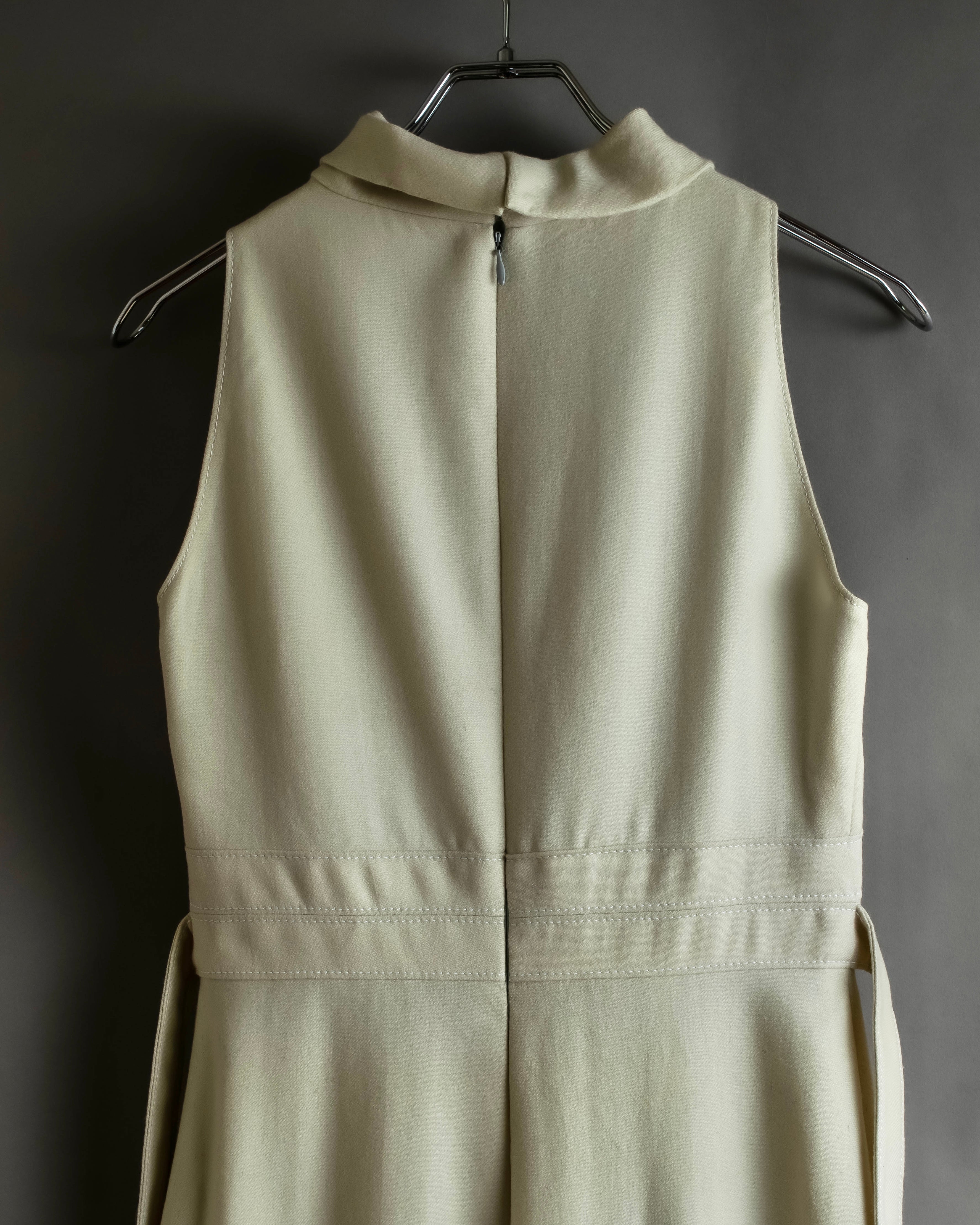 "VALENTINO" Belted design sleeveless long dress