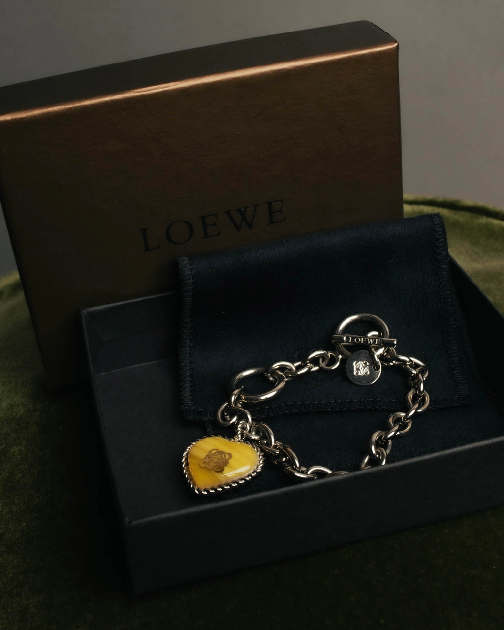 “LOEWE“ 16AW Yellow heart charm chain bracelet