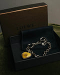 “LOEWE“ 16AW Yellow heart charm chain bracelet