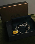 “LOEWE“ 16AW Yellow heart charm chain bracelet