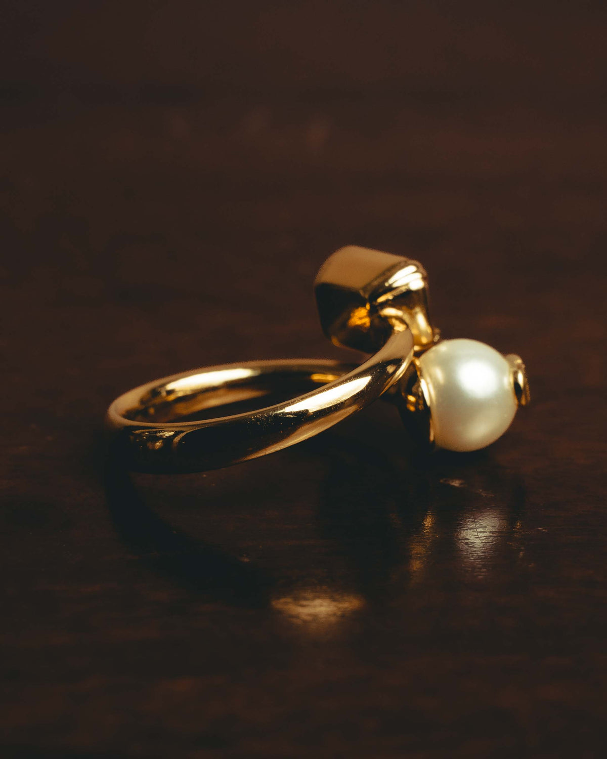 -SPECIAL- “Dior” 2024-2025 Petit CD asymmetrical crystal and faux pearl ring