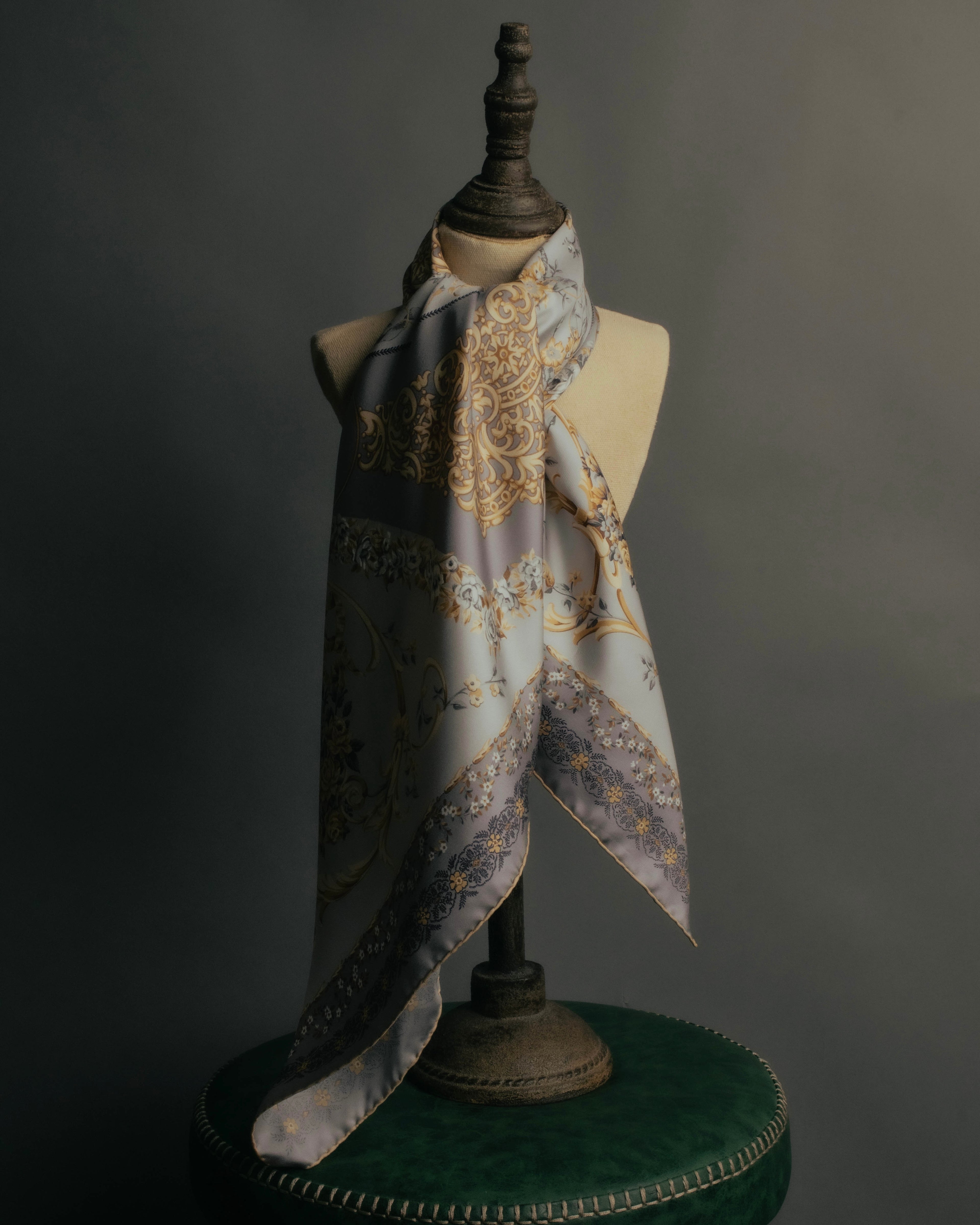 "Christian Dior" 80's-90's Elegant floral silk scarf