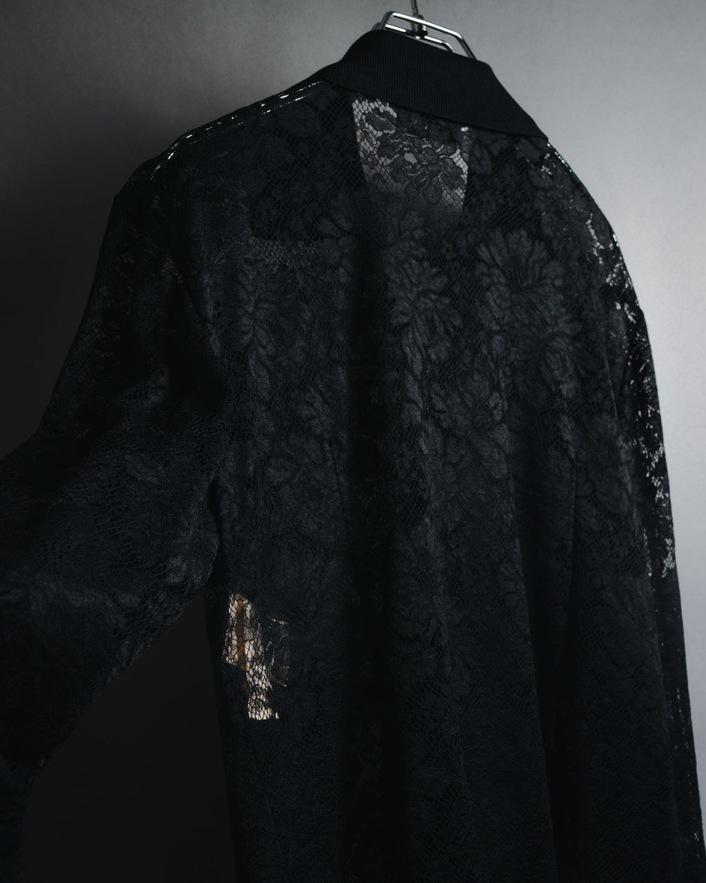 "VALENTINO MISS V" Late 80s botanical lace polo shirt