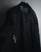 "VALENTINO MISS V" Late 80s botanical lace polo shirt