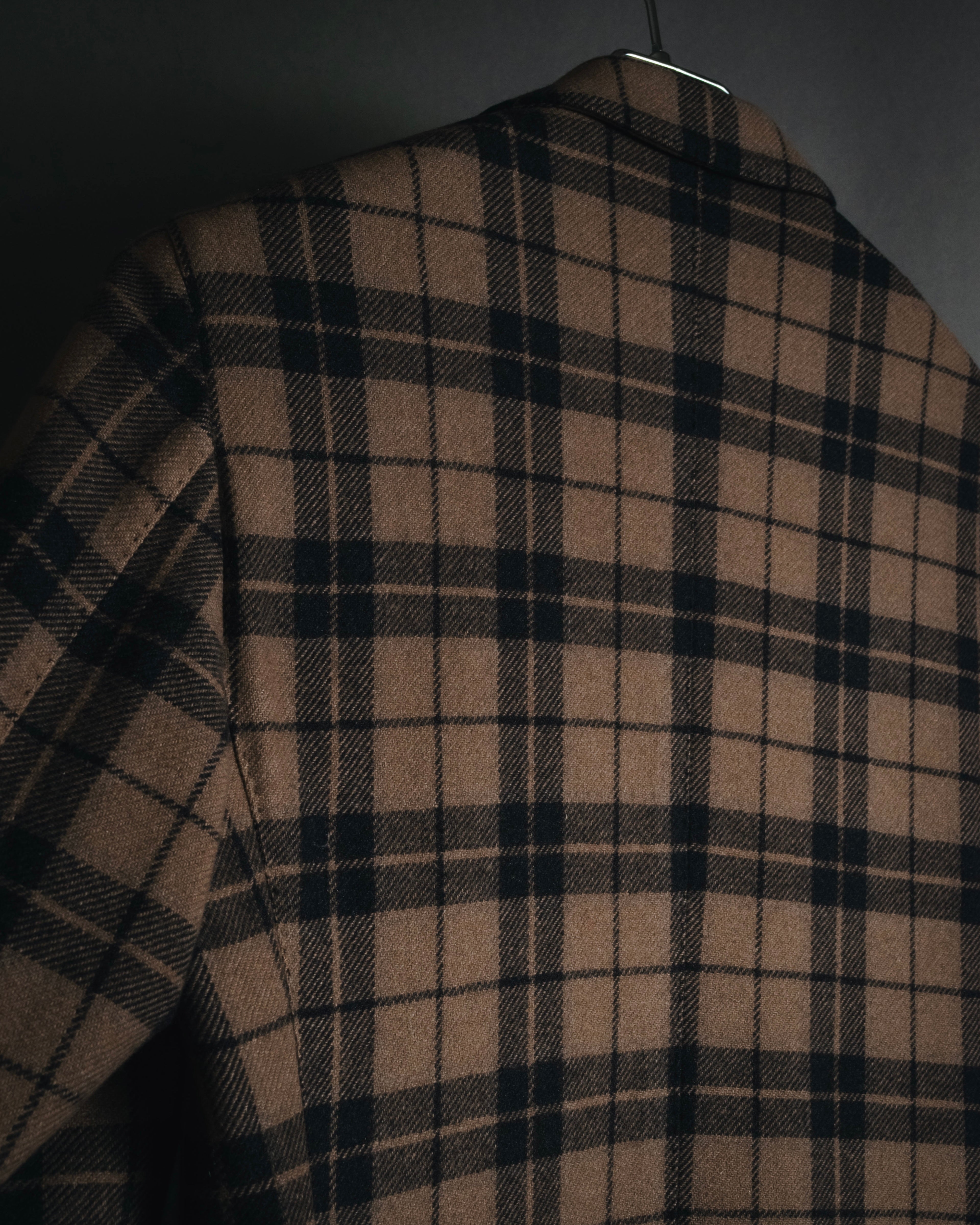 "LARDINI" Checked three-button soft-shoulder tailored jacket