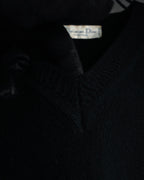 “Christian Dior MONSIEUR” 80’s-90’s Deep v-neck pure wool knit